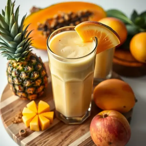 Pineapple, Mango, & Papaya Smoothie